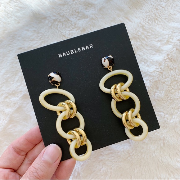NEW!! Baublebar Fabella Linked Drop Resin Earrings - Picture 2 of 4